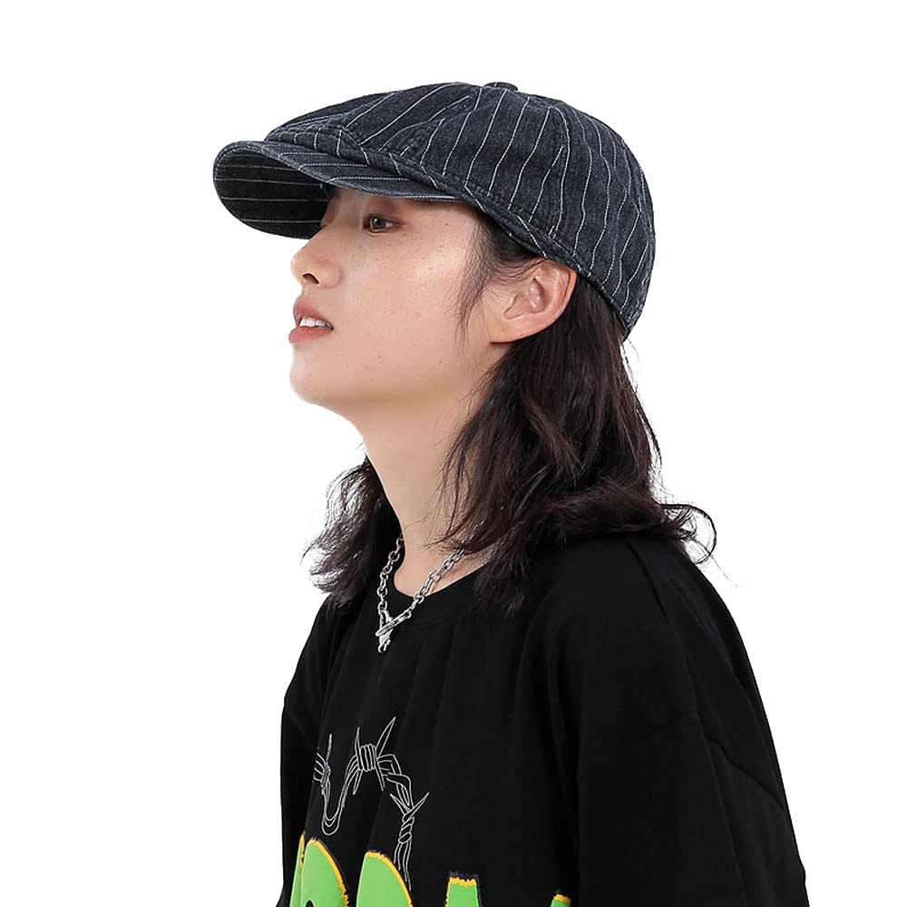 Clape Hunting Newsboy Newsboy Bird Hunting Striped Cotton Casual Commuter Stylish Unisex Work Cap Men's Cap, Cap, Cap, Cap, Beret, Cap, Gentleman's