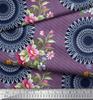 Soimoi Japan Crepe Satin Fabric Stripe,Floral & Mandala Printed Craft Fabric by the Metre 42 Inch