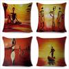 Abstract Painting Cotton Linen Decorative Cushion Cover Africa Life African Woman Home Decor Pillow Case Exotic Pillowcase