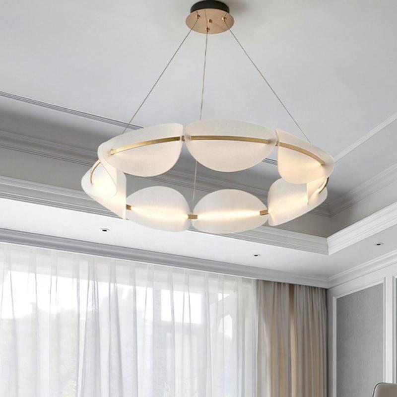 Lampă cu pandantiv cu LED nordic Decor modern pentru casă Lampă cu suspendare Decor cameră Dormitor Sufragerie Candelabru cu flori de lux acrilic