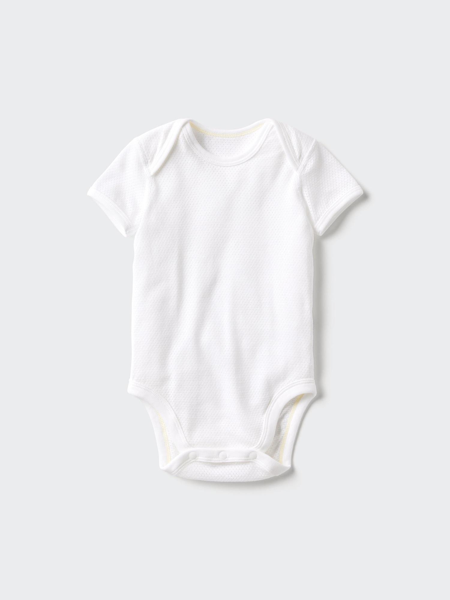 Uniqlo Япония Хлопковый сетчатый боди 00 WHITE/70