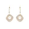 Natural Freshwater Pearl Geometric Earrings for Women Pendientes Micro Pave Cubic Zirconia Earring Designer Fashion Jewellery