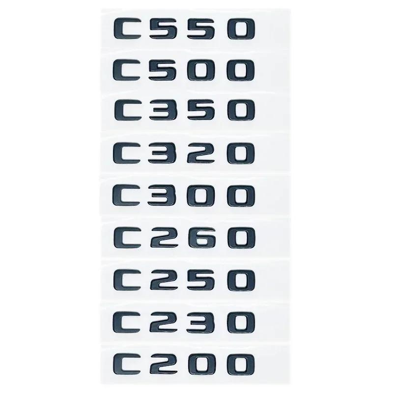 C200 E200 Dla Mercedes Benz 3D Błyszczące Czarne Litery C180 C200 C220d C250d C260 C300d 4Matic ABS Emblemat dla Mercedes Benz W205 Co