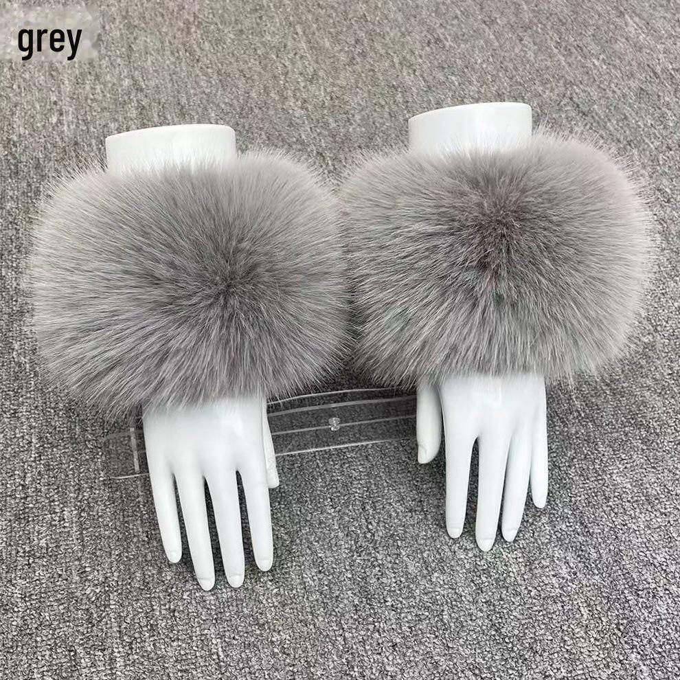 Dámské zimní plyšové manžety na zápěstí z umělé kožešiny - imitace lišky, mývala, králíka.