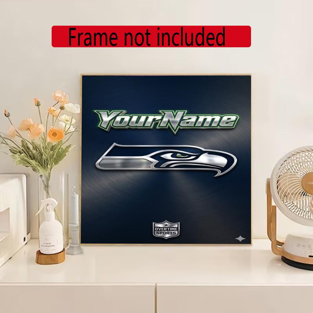 Seattle Seahawks Customize Your Name Diamond Painting Round Diamond Rhinestones Mosaic Diamond Embroidery Wall Paintings Rhinestones Gift Frameless