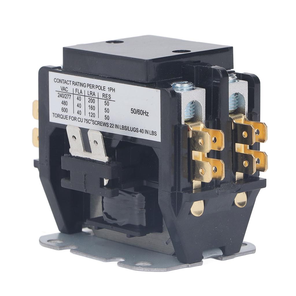Air Conditioner Contactor 40 Amp 2 Pole Silver Alloy Contact Copper Coil Contactor for HVAC Condenser Compressor Motor