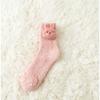 New Non-shedding Coral Fleece Three-dimensional Cartoon Medium Tube Warm and Fleece Home Towel Women's Socks