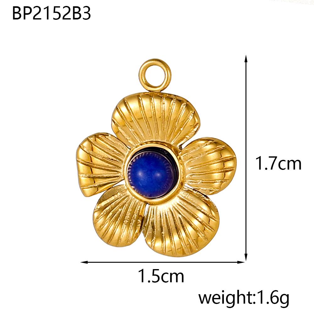 CARLIDANA Luxury Gold Plated Stainless Steel Charm Evil Eye Oval Heart Flower Colorful Natural Stone DIY Jewelry Making Women