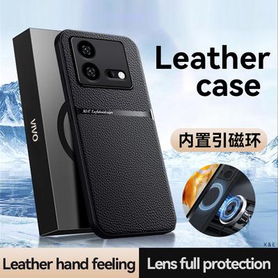 Für VIVO iQOO 8 Pro Hülle Mit Metallplatte Handyhülle Für iQOO Neo 8 Pro Neo8 Magnetische Autohalterung Leder Stoßfest Rückseite