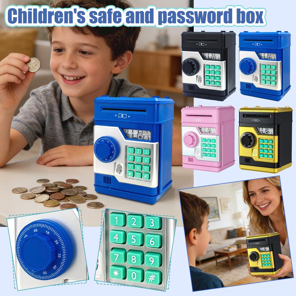 Children's Electronic Safe Box with Combination Lock and Digital Keypad Password Security with Coin Slot for Kids Money Storage