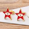 Hot Selling Red/Blue/Black Colors Star Shape Stud Earrings Shiny Copper Zircon Evil Eye Earring For Women Fashion Jewelry Gift