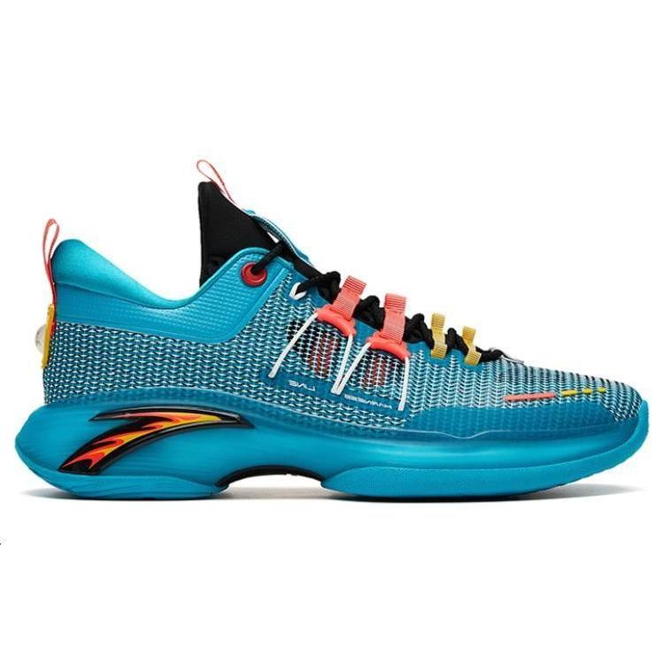 Anta Nitrogen Technology Slip Resistant Abrasion Resistant Low top Basketball Shoes Men's Blue Red, Detroit, Diallo PE 912321105S-1