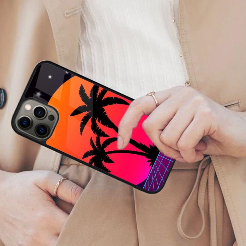 Synthwave Retro 80s Neon Magnetic Phone Case For APPLE iPhone 17 Air 16 14 13 12 Pro Max 15 Plus Wireless Charge MagSafe Cover