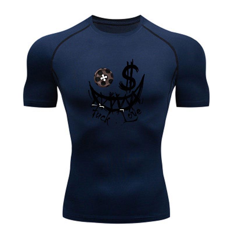Men's Compression Fitness Sports T-Shirt, Punk Graffiti Butt