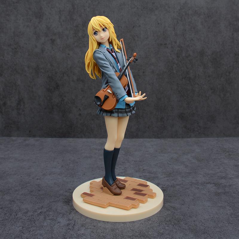 Your Lie in April 20.5cm Miyazono Kaori Violin Figure Anime Periphery Standing Beautiful Girl Boxed Model Desktop Ornaments Toys