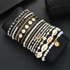 15PCS Bohemian Starfish Shell Rice Beaded Bracelets For Women Summer Gold White Color Daisy Pearl Bracelets Sets Beach Jewelry