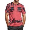 Men's Halloween Printed Round Neck Raglan Short Sleeve Top T-Shirt