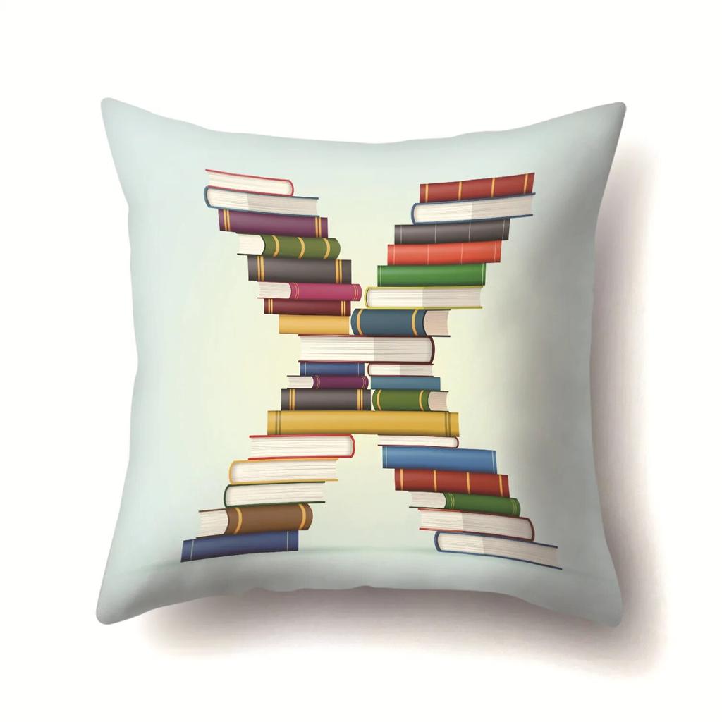 Bedroom Living Room Sofa Pillow Library Cushion Cover Creative English Alphabet Pillowcase