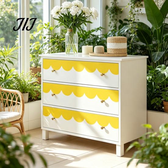 Flexible Corner Decoration for Wardrobe 4Pcs Scalloped Border Wall Decals, Peel and Stick Half Arch Geometric Stickers, Cabinet Edge Decor Semi Circle