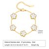 Women Flower Charms Bracelet 18K Gold Plated, Stainless Steel Lucky Flower Link Wrist Jewelry Birthday Gift