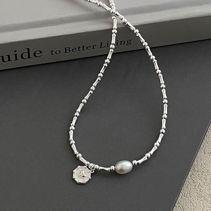 

Ожерелье с подвеской Banyan Tree S925 Silver Bamboo Pearl Love - Корейская цепочка для ключицы в холодном стиле NS2943 серебряный