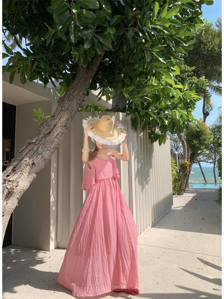 Elegant Sky Blue Backless Maxi Dress for Beach Vacations