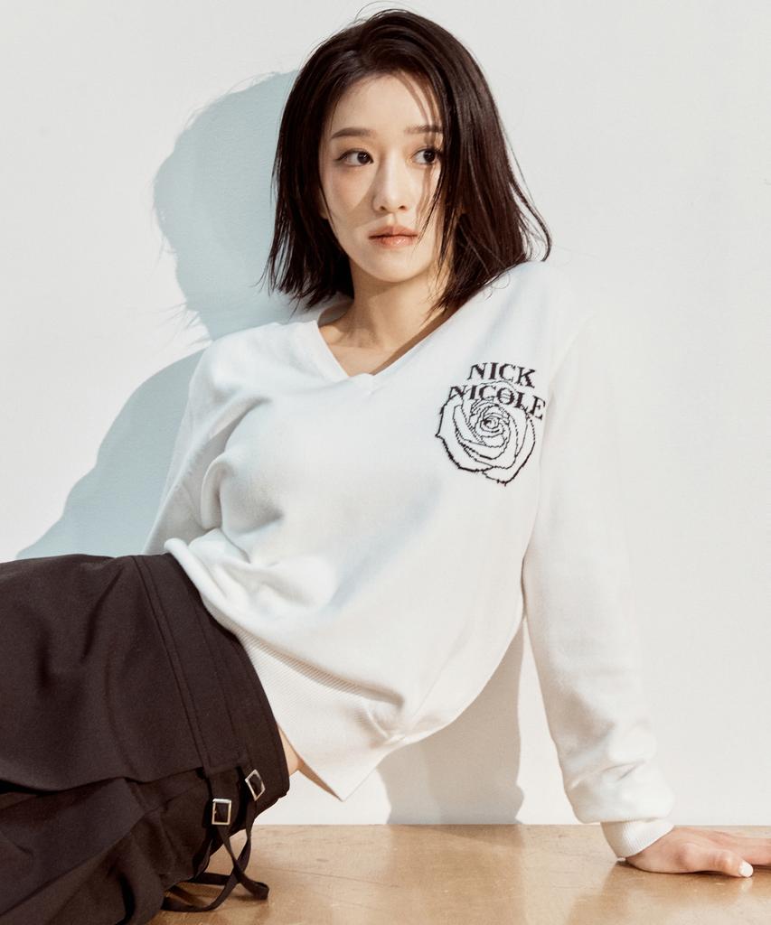 Nigaennikol Nicole Mini Rose Jaquard Knit_Ivory