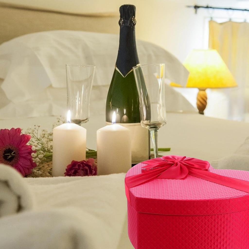 Empty Heart Shaped Box: Present Decorative Boxes with Lids for Valentines Day, Wedding, Bridal Shower, Anniversary, Birthday Party Goodie Boxes