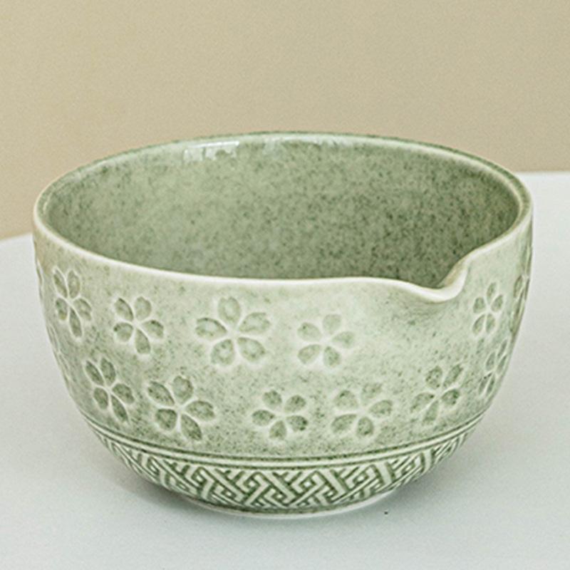 

1/2pcs Traditional Japanese Matcha Bowl and Whisk Holder Tea Bowl with Pouring Spout for Office Table Tea Ceremony Party Gift