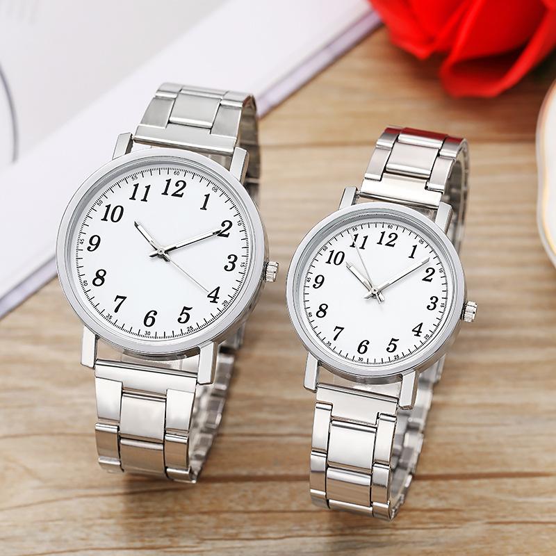 Damen-Stahlband Herren- und Damen-Paaruhren, Ein Paar Geschenkuhren