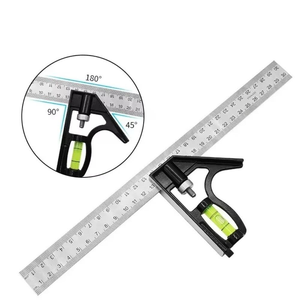 3-in-1 Adjustable Square Ruler 300mm Framing Square Ruler Combination Square Ruler For Woodworking
