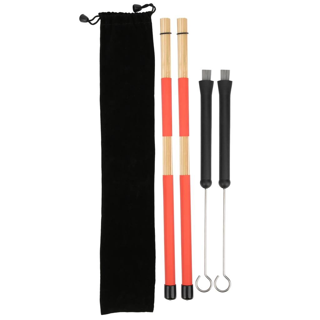 Drum Stick Brush Set Jazz Retractable Metal Wire 19 Beam Rod + Plush Bag Percussion Accessories