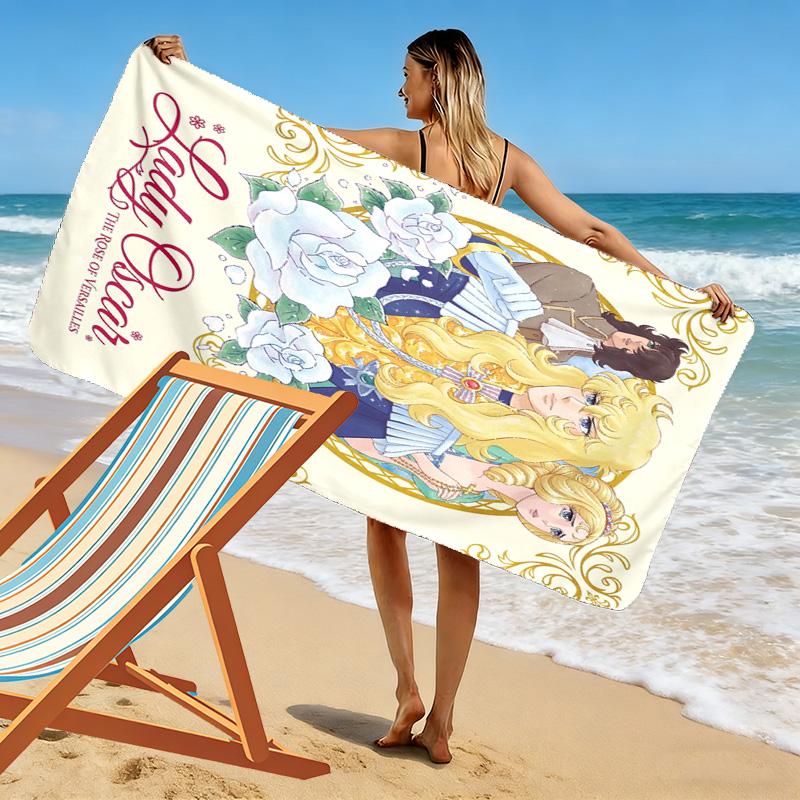 The Rose of Versailles 2D Flat Print Beach Towel, Large Soft Quick Dry Towel for Beach Camping SwimmingDSTJ0925271