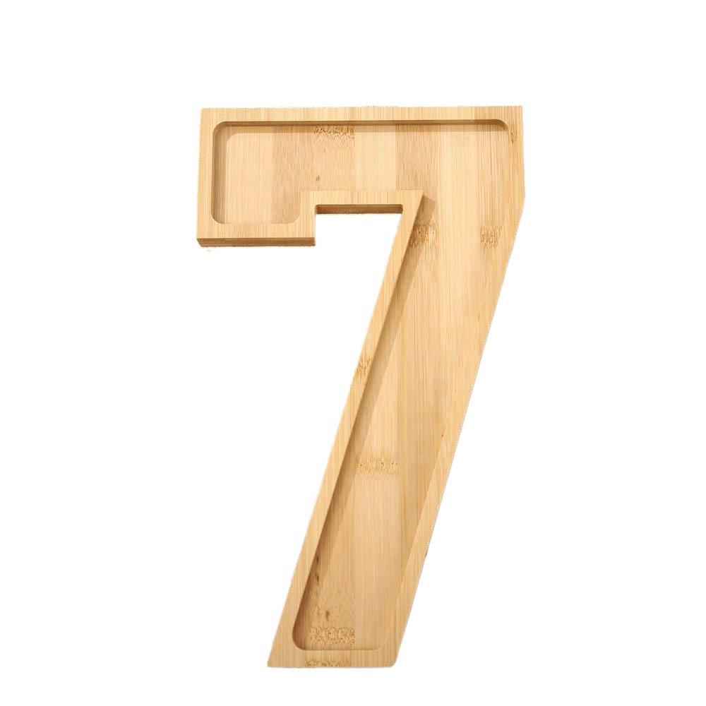 Fillable Wooden Number Charcuterie Board Decorative Food Platter Serving Trays  for Home