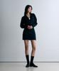 Ledeoli Line Cable Knit Mini Skirt [Black]