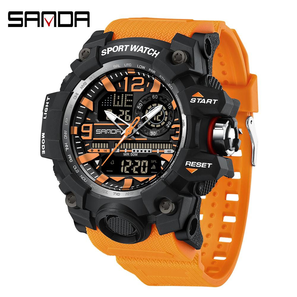 SANDA Brand G- Style Military Watch Men Digital Shock Sports Watches For Man Waterproof Electronic Wristwatch Mens Relogios