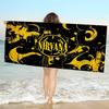 Hot Band N-Nirvanas Rock Beach Towel Colorful Bath Towels for Girl Microfiber Quick Dry Custom Sand Free Beach Yoga Spa Gym Pool