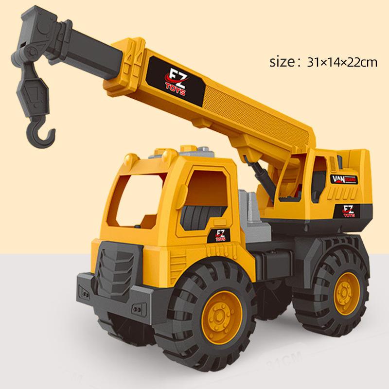Model de vehicul de inginerie de dimensiuni mari, plastic, excavator, macara, mixer, basculantă, mașini, set de jucării pentru copii, băieți, joc de nisip în aer liber