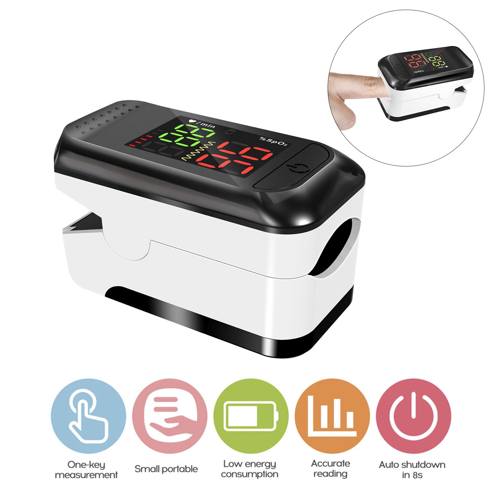 

Портативный цифровой пульсоксиметр на кончике пальца, монитор насыщения крови кислородом, светодиодный дисплей, кислород в крови белый