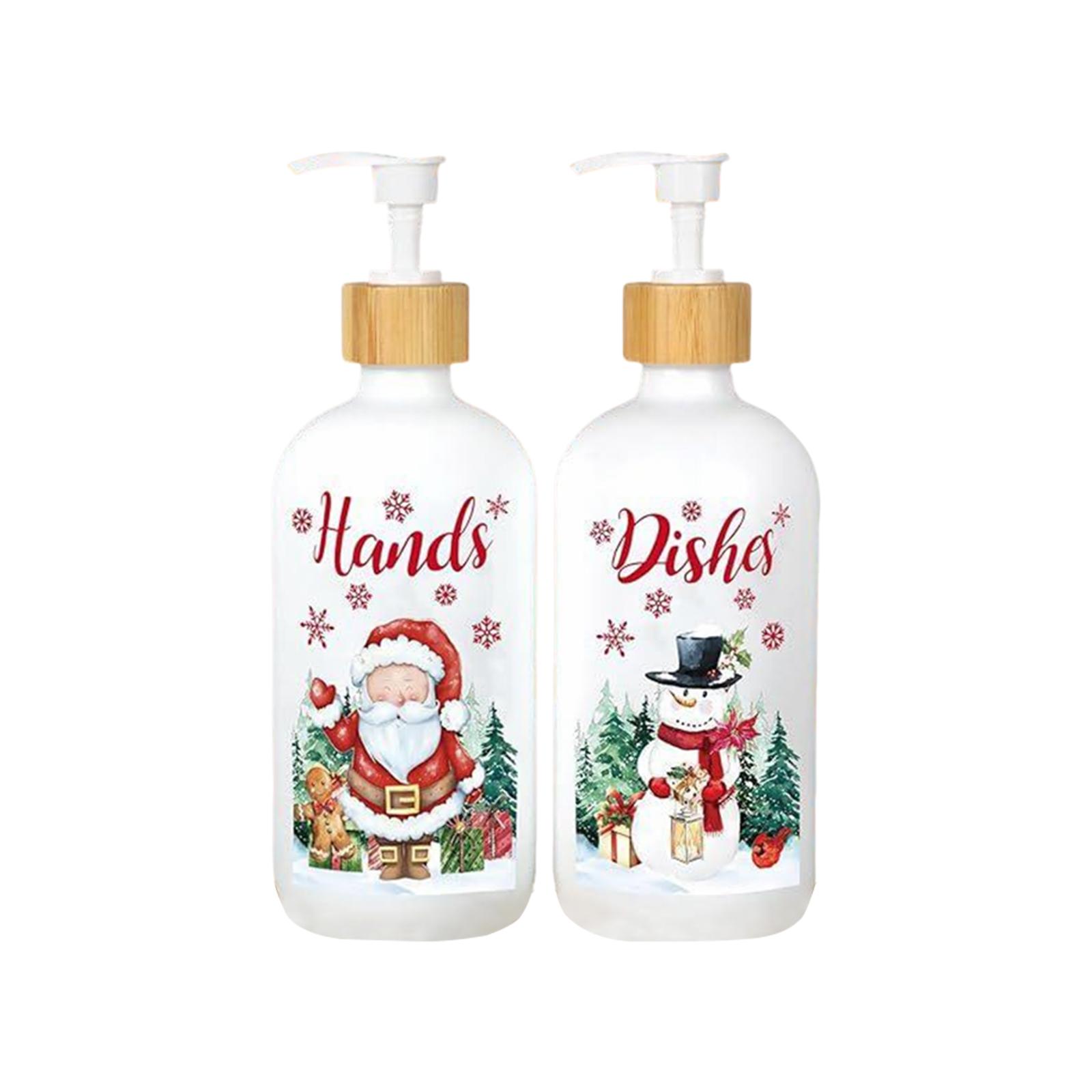 

Диспенсер для мыла Снеговик Елка Стеклянный диспенсер с помпой Кухня Ванная Комната Столешница 2 шт. Бутылка для дозирования дезинфицирующего средства для рук One Size белый