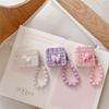 Simple Cartoon Cloth Pattern for Apple AirPods 1 Generation Bluetooth Headset Protective Case Pro1 Headphone Case Bead Chain 1