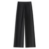 Women's Gray Wide-Leg Drapey Pants - Spring 2025 High-End, Slimming Straight-Leg Trousers