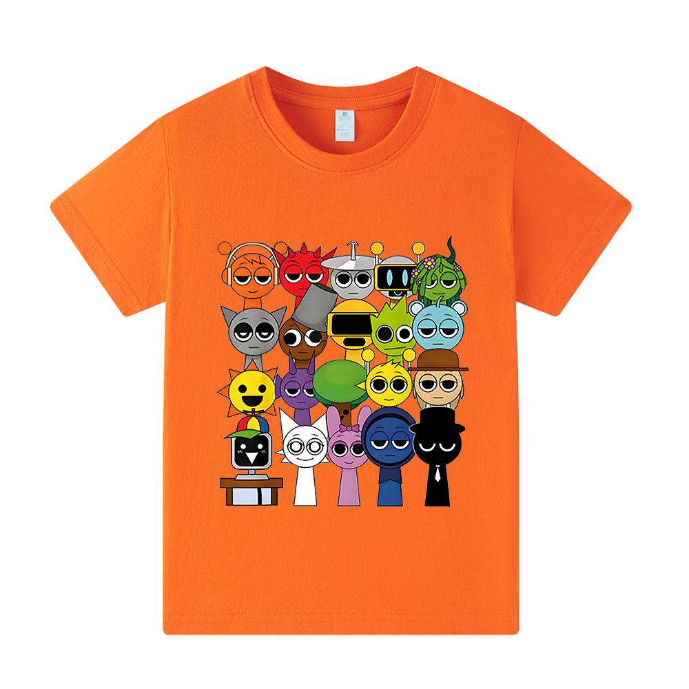 Summer Rhythm Box Sprunki Casual Fashion T-shirt Hip Hop Style Printed Round Neck Short Sleeve Unisex Fashionable Clothing
