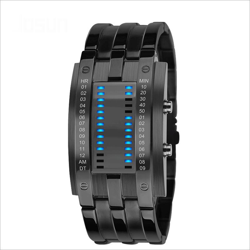 Binary Led Electronic Watch Creative Double Row Light Student Led Watch