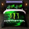 Monster Energy Print 3Pcs Duvet Cover Set 1 Duvet Cover and 2 Pillowcases Soft Bed Linen For Household Bedroom