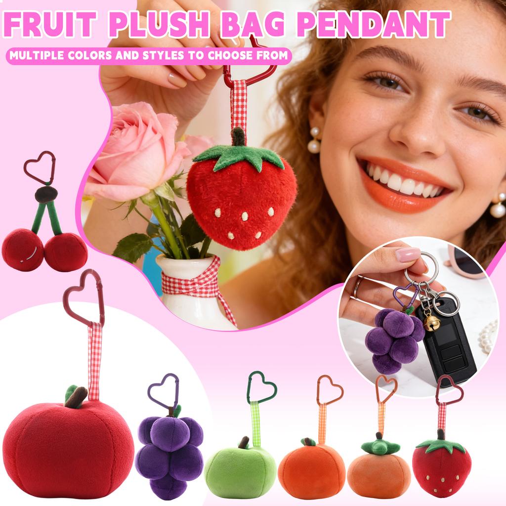 Plush Fruit Bag Hanging, Creative Fruit Figurine Keychain, Bag Hanging Decoration Gift