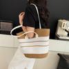 New Retro Tote Bag Women's Summer Straw Woven Bag Versatile Large-capacity Straw Hat Combination Set Trend