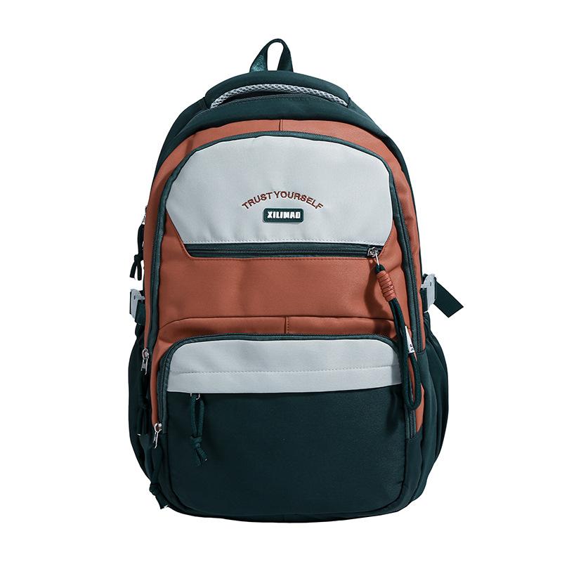 Schoolbag1011 winter new trendy Korean version large-capacity student contrasting color light schoolbag college style outdoor travel backpack