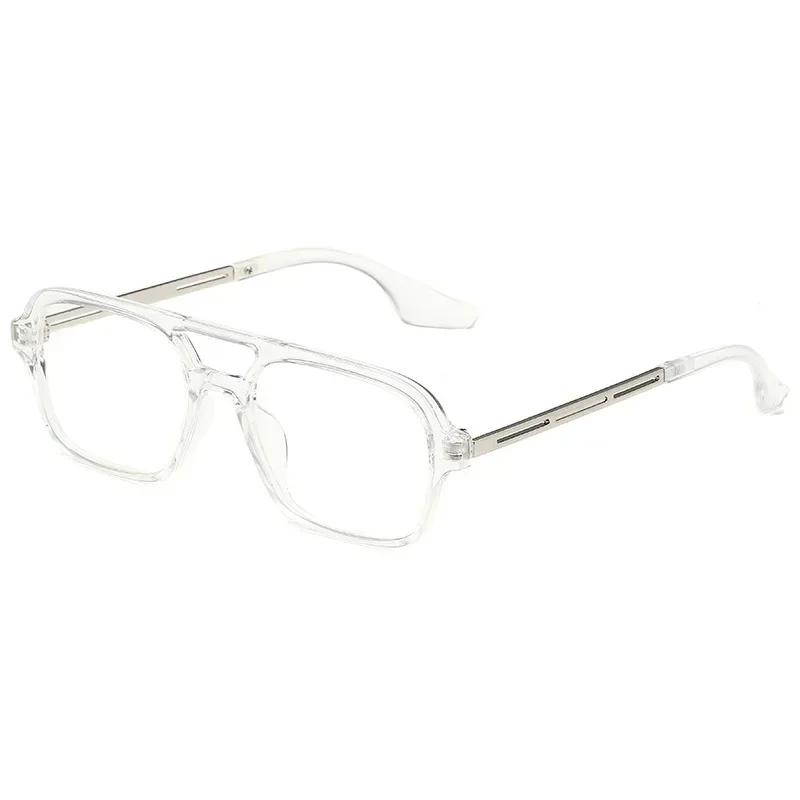 Vintage Classic Brand Designer Double Bridge Square Sunglasses Women for Men Male Luxury Sun Glasses Punk Big Frame Shades UV400