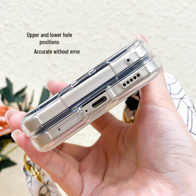 Purecolor Transparent Soft Case with Strap for Samsung Galaxy Z Flip